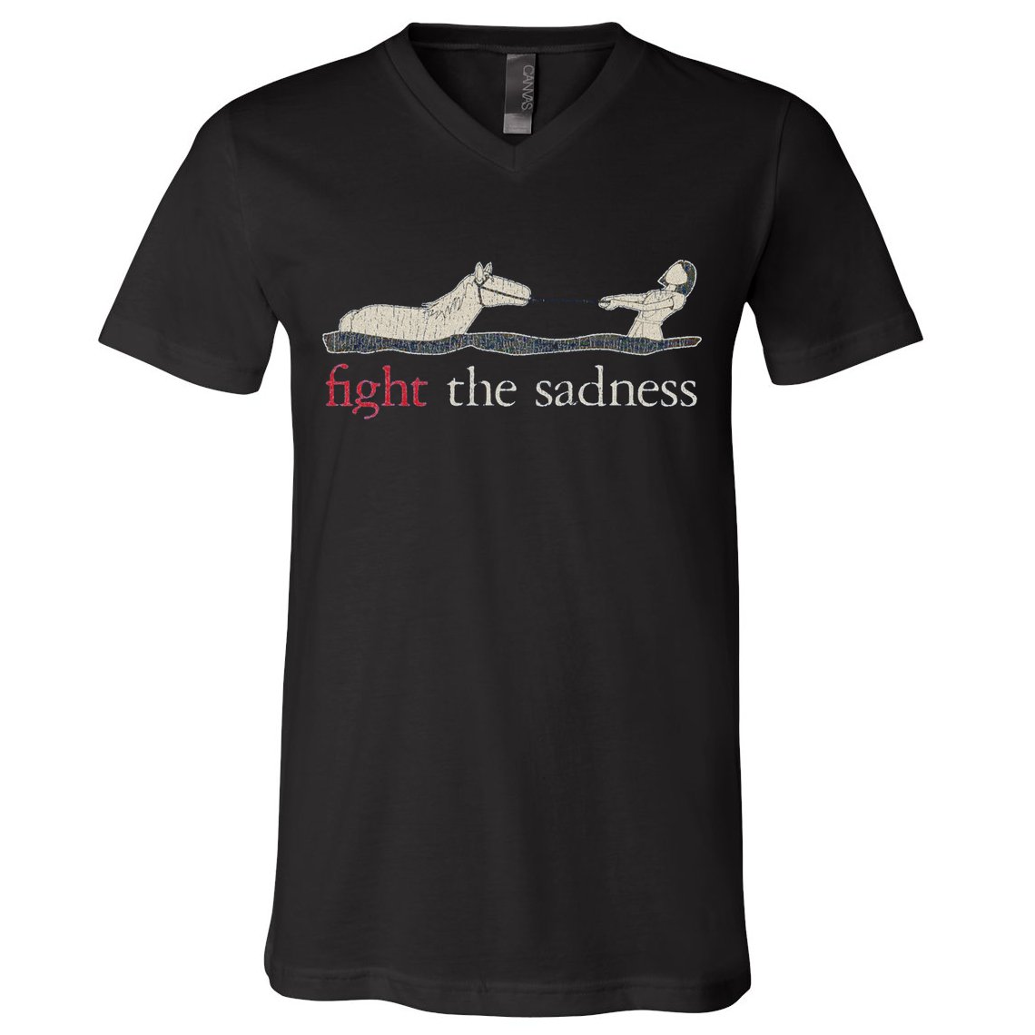 Fight The Sadness Neverending Story V-Neck T-Shirt