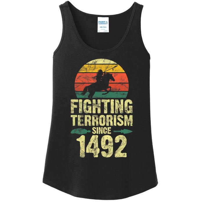 Fighting Terrorism Since 1492 Native American Indian Ladies Essential Tank