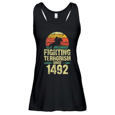 Fighting Terrorism Since 1492 Native American Indian Ladies Essential Flowy Tank