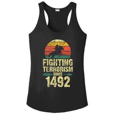 Fighting Terrorism Since 1492 Native American Indian Ladies PosiCharge Competitor Racerback Tank