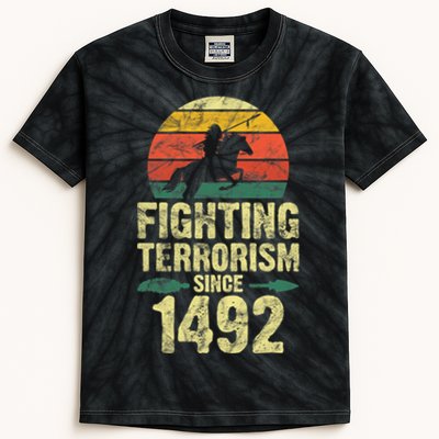 Fighting Terrorism Since 1492 Native American Indian Kids Tie-Dye T-Shirt