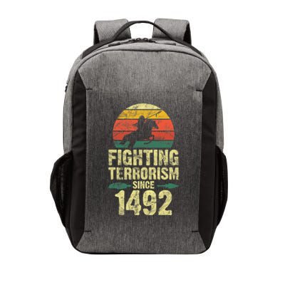 Fighting Terrorism Since 1492 Native American Indian Vector Backpack