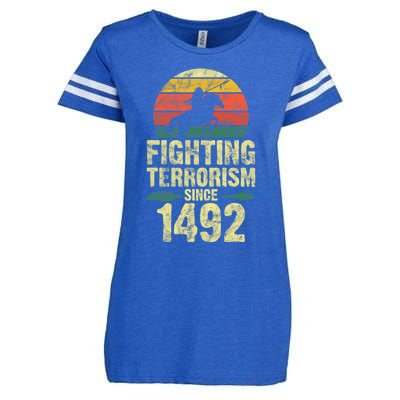 Fighting Terrorism Since 1492 Native American Indian Enza Ladies Jersey Football T-Shirt