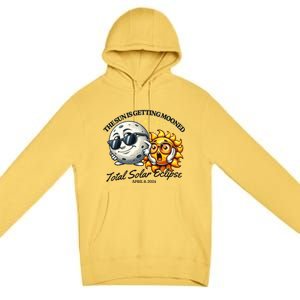 Funny The Sun Is Getting Mooned Total Solar Eclipse April 08 2024 Premium Pullover Hoodie