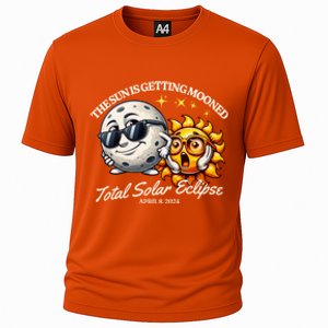 Funny The Sun Is Getting Mooned Total Solar Eclipse April 08 2024 Cooling Performance Crew T-Shirt