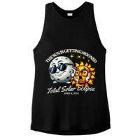 Funny The Sun Is Getting Mooned Total Solar Eclipse April 08 2024 Ladies PosiCharge Tri-Blend Wicking Tank