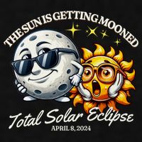 Funny The Sun Is Getting Mooned Total Solar Eclipse April 08 2024 Ladies PosiCharge Tri-Blend Wicking Tank