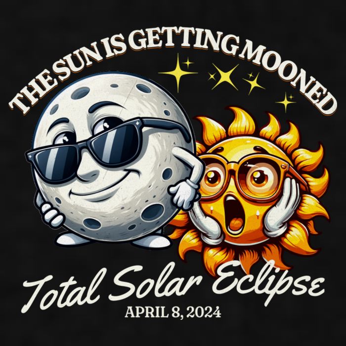 Funny The Sun Is Getting Mooned Total Solar Eclipse April 08 2024 Ladies PosiCharge Tri-Blend Wicking Tank