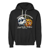 Funny The Sun Is Getting Mooned Total Solar Eclipse April 08 2024 Garment-Dyed Fleece Hoodie