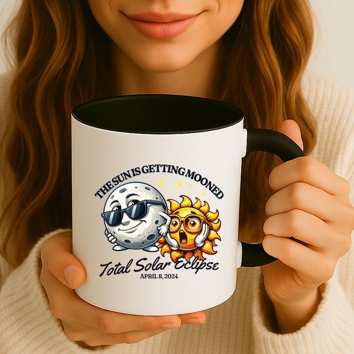 Funny The Sun Is Getting Mooned Total Solar Eclipse April 08 2024 Coffee Mug
