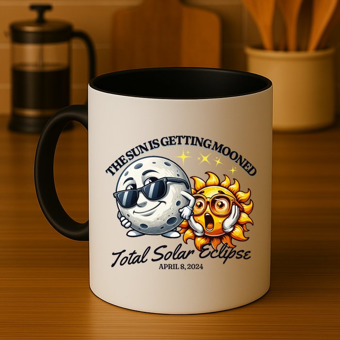 Funny The Sun Is Getting Mooned Total Solar Eclipse April 08 2024 Coffee Mug