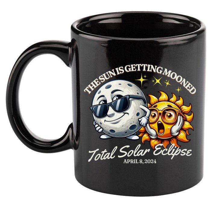 Funny The Sun Is Getting Mooned Total Solar Eclipse April 08 2024 11oz C Handle Ceramic Mug