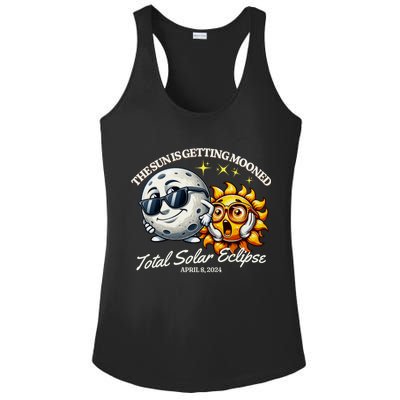 Funny The Sun Is Getting Mooned Total Solar Eclipse April 08 2024 Ladies PosiCharge Competitor Racerback Tank