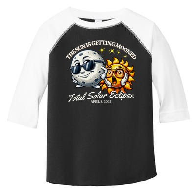 Funny The Sun Is Getting Mooned Total Solar Eclipse April 08 2024 Toddler Fine Jersey T-Shirt