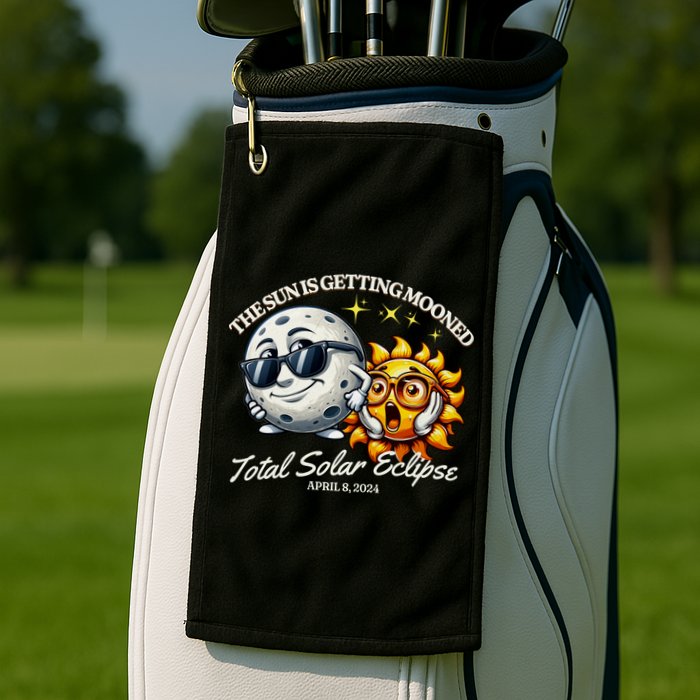 Funny The Sun Is Getting Mooned Total Solar Eclipse April 08 2024 Golf Towel