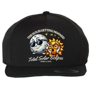 Funny The Sun Is Getting Mooned Total Solar Eclipse April 08 2024 Wool Snapback Cap