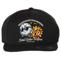Funny The Sun Is Getting Mooned Total Solar Eclipse April 08 2024 Wool Snapback Cap