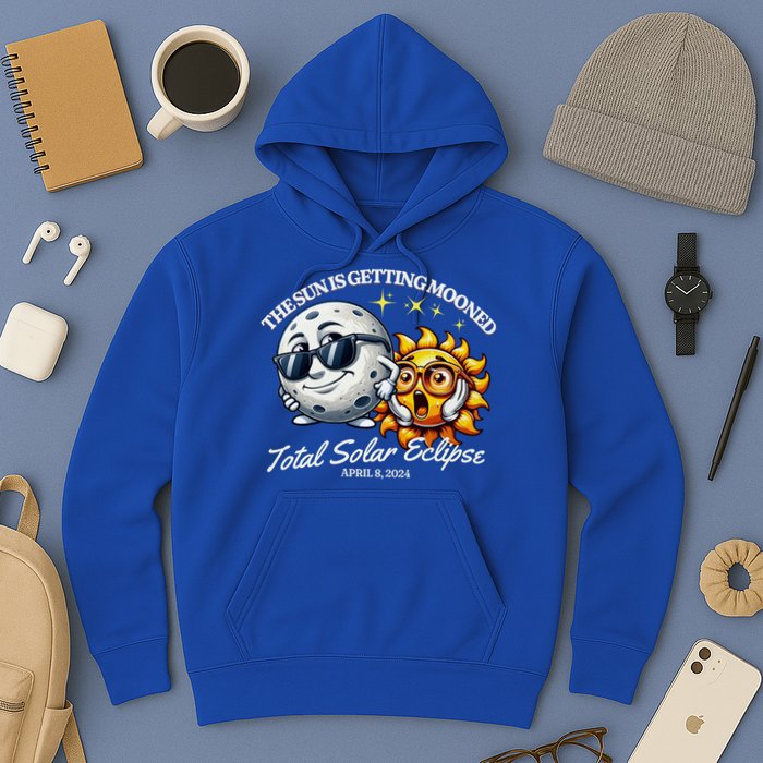 Funny The Sun Is Getting Mooned Total Solar Eclipse April 08 2024 Hoodie
