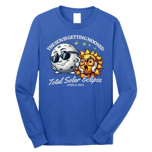 Funny The Sun Is Getting Mooned Total Solar Eclipse April 08 2024 Long Sleeve Shirt