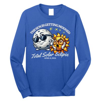Funny The Sun Is Getting Mooned Total Solar Eclipse April 08 2024 Long Sleeve Shirt