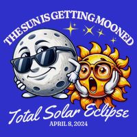 Funny The Sun Is Getting Mooned Total Solar Eclipse April 08 2024 Full-Length Apron With Pockets
