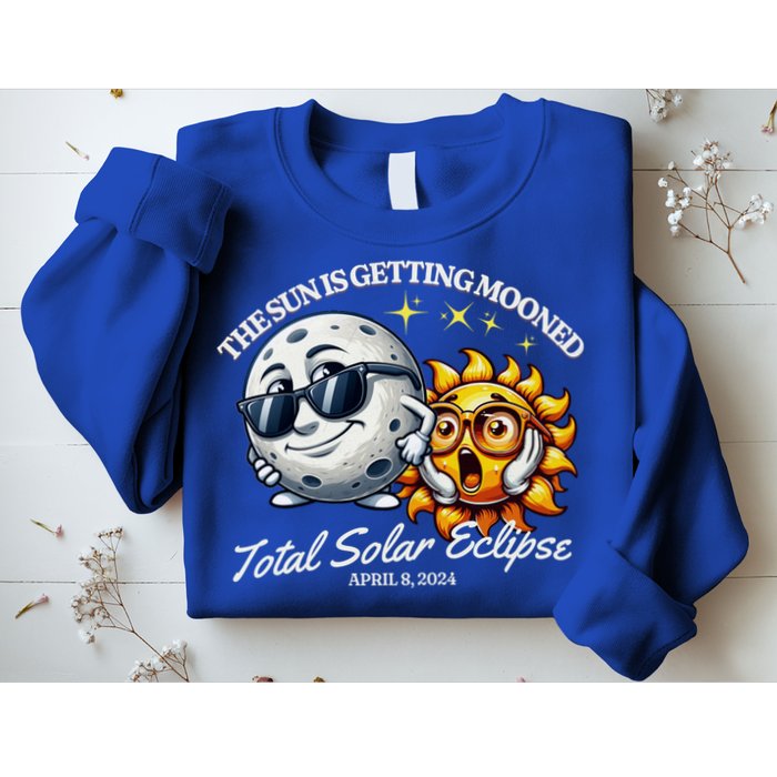 Funny The Sun Is Getting Mooned Total Solar Eclipse April 08 2024 Sweatshirt