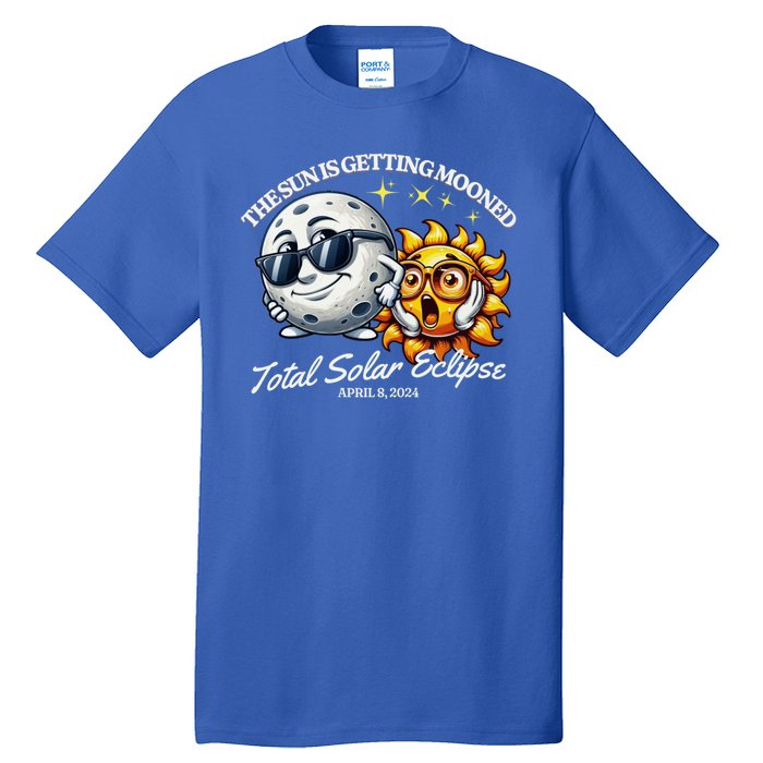 Funny The Sun Is Getting Mooned Total Solar Eclipse April 08 2024 Tall T-Shirt