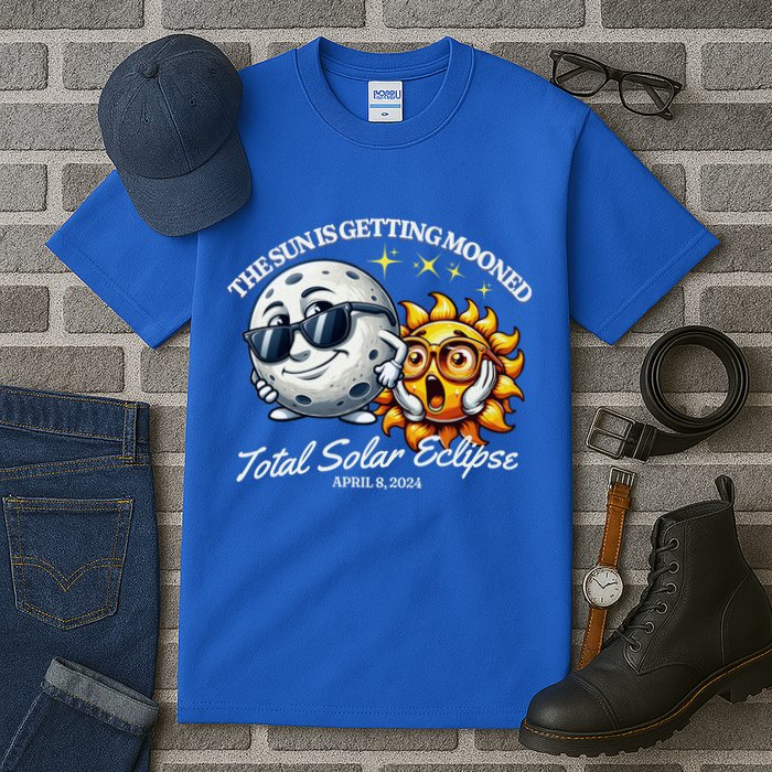 Funny The Sun Is Getting Mooned Total Solar Eclipse April 08 2024 Tall T-Shirt
