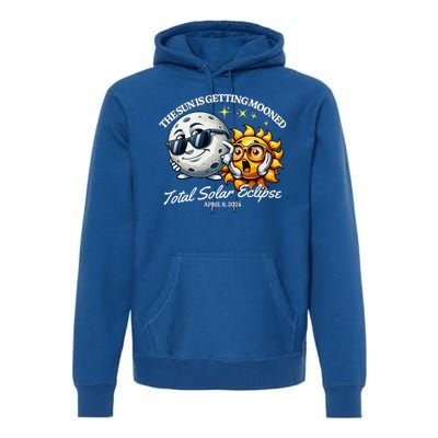 Funny The Sun Is Getting Mooned Total Solar Eclipse April 08 2024 Premium Hoodie