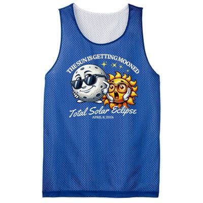 Funny The Sun Is Getting Mooned Total Solar Eclipse April 08 2024 Mesh Reversible Basketball Jersey Tank