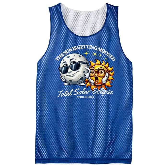 Funny The Sun Is Getting Mooned Total Solar Eclipse April 08 2024 Mesh Reversible Basketball Jersey Tank