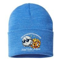 Funny The Sun Is Getting Mooned Total Solar Eclipse April 08 2024 Sustainable Knit Beanie