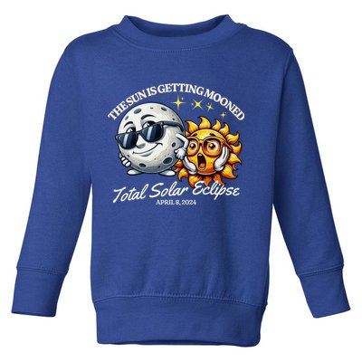 Funny The Sun Is Getting Mooned Total Solar Eclipse April 08 2024 Toddler Sweatshirt