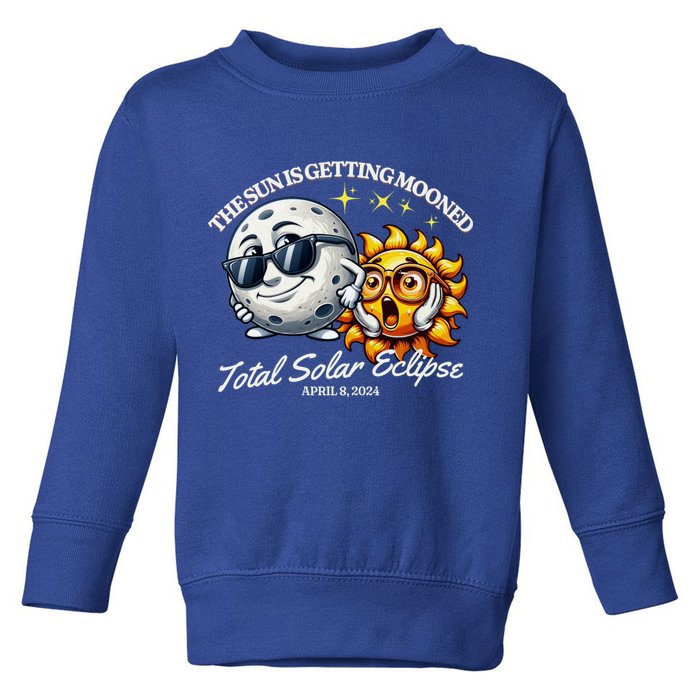 Funny The Sun Is Getting Mooned Total Solar Eclipse April 08 2024 Toddler Sweatshirt