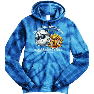 Funny The Sun Is Getting Mooned Total Solar Eclipse April 08 2024 Tie Dye Hoodie