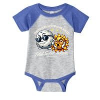 Funny The Sun Is Getting Mooned Total Solar Eclipse April 08 2024 Infant Baby Jersey Bodysuit