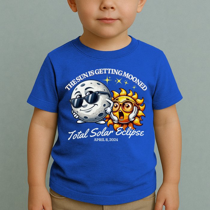 Funny The Sun Is Getting Mooned Total Solar Eclipse April 08 2024 Toddler T-Shirt