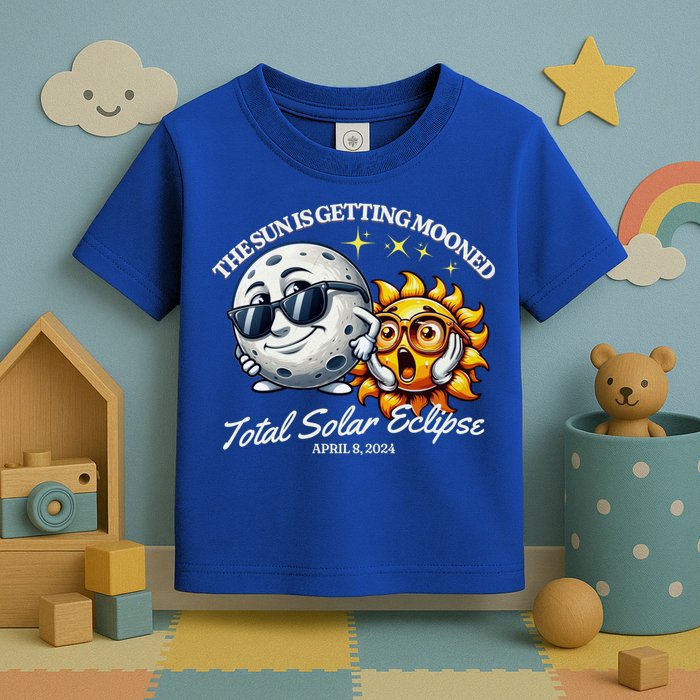 Funny The Sun Is Getting Mooned Total Solar Eclipse April 08 2024 Toddler T-Shirt