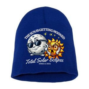 Funny The Sun Is Getting Mooned Total Solar Eclipse April 08 2024 Short Acrylic Beanie