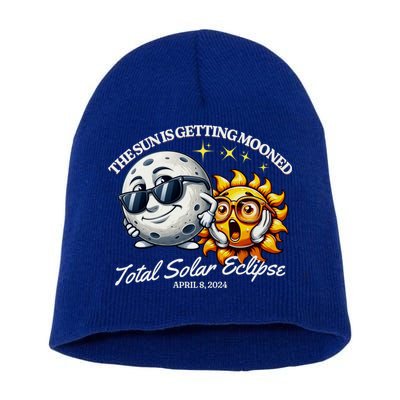Funny The Sun Is Getting Mooned Total Solar Eclipse April 08 2024 Short Acrylic Beanie