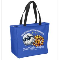 Funny The Sun Is Getting Mooned Total Solar Eclipse April 08 2024 Zip Tote Bag