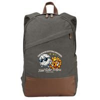 Funny The Sun Is Getting Mooned Total Solar Eclipse April 08 2024 Cotton Canvas Backpack
