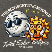 Funny The Sun Is Getting Mooned Total Solar Eclipse April 08 2024 Cotton Canvas Backpack