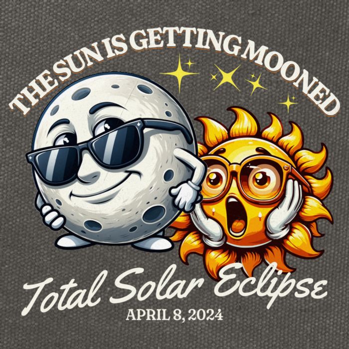 Funny The Sun Is Getting Mooned Total Solar Eclipse April 08 2024 Cotton Canvas Backpack