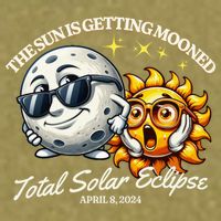 Funny The Sun Is Getting Mooned Total Solar Eclipse April 08 2024 Garment-Dyed Women's Muscle Tee