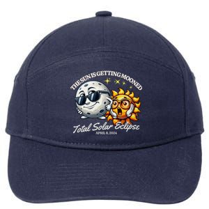 Funny The Sun Is Getting Mooned Total Solar Eclipse April 08 2024 7-Panel Snapback Hat