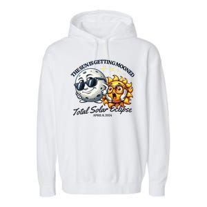 Funny The Sun Is Getting Mooned Total Solar Eclipse April 08 2024 Garment-Dyed Fleece Hoodie