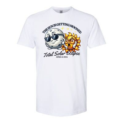 Funny The Sun Is Getting Mooned Total Solar Eclipse April 08 2024 Softstyle® CVC T-Shirt