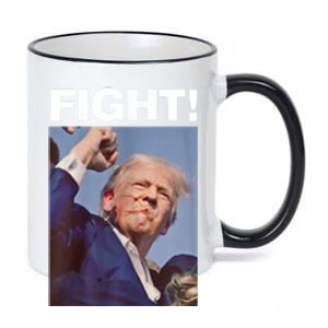 Fight! Trump Shot Trump Rally 11oz Black Color Changing Mug