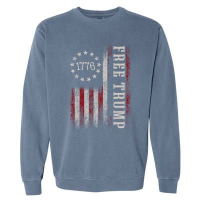 Free Trump Supporters Pro Trump 2024 Take Our Nation Back Republican Garment-Dyed Sweatshirt